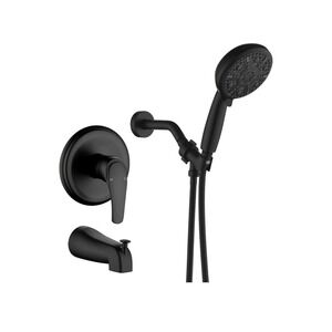 Tub Shower Faucet Set with 10 Spray Handheld Shower Matte Black Shower‎ Head and